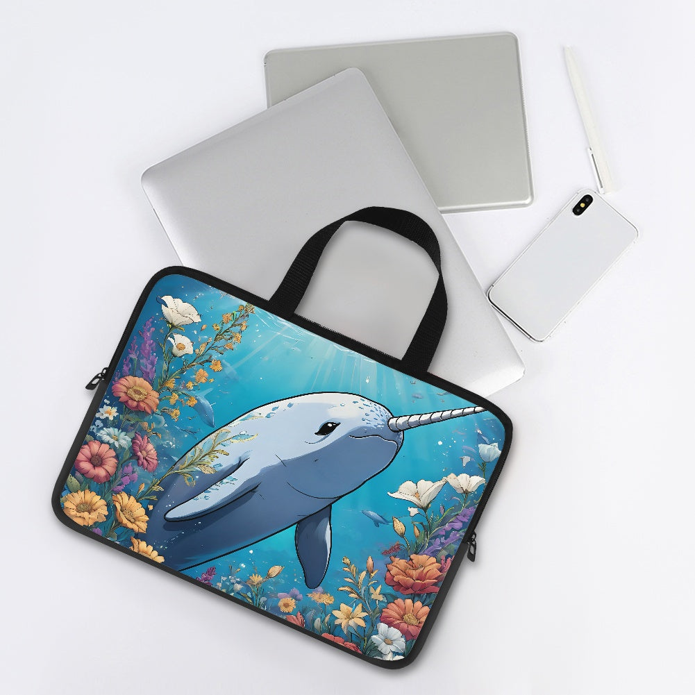 Cute Narwal Laptop Bag Sleeve - Stylish and Functional Perfect for Any Occasion BriBeesCreations