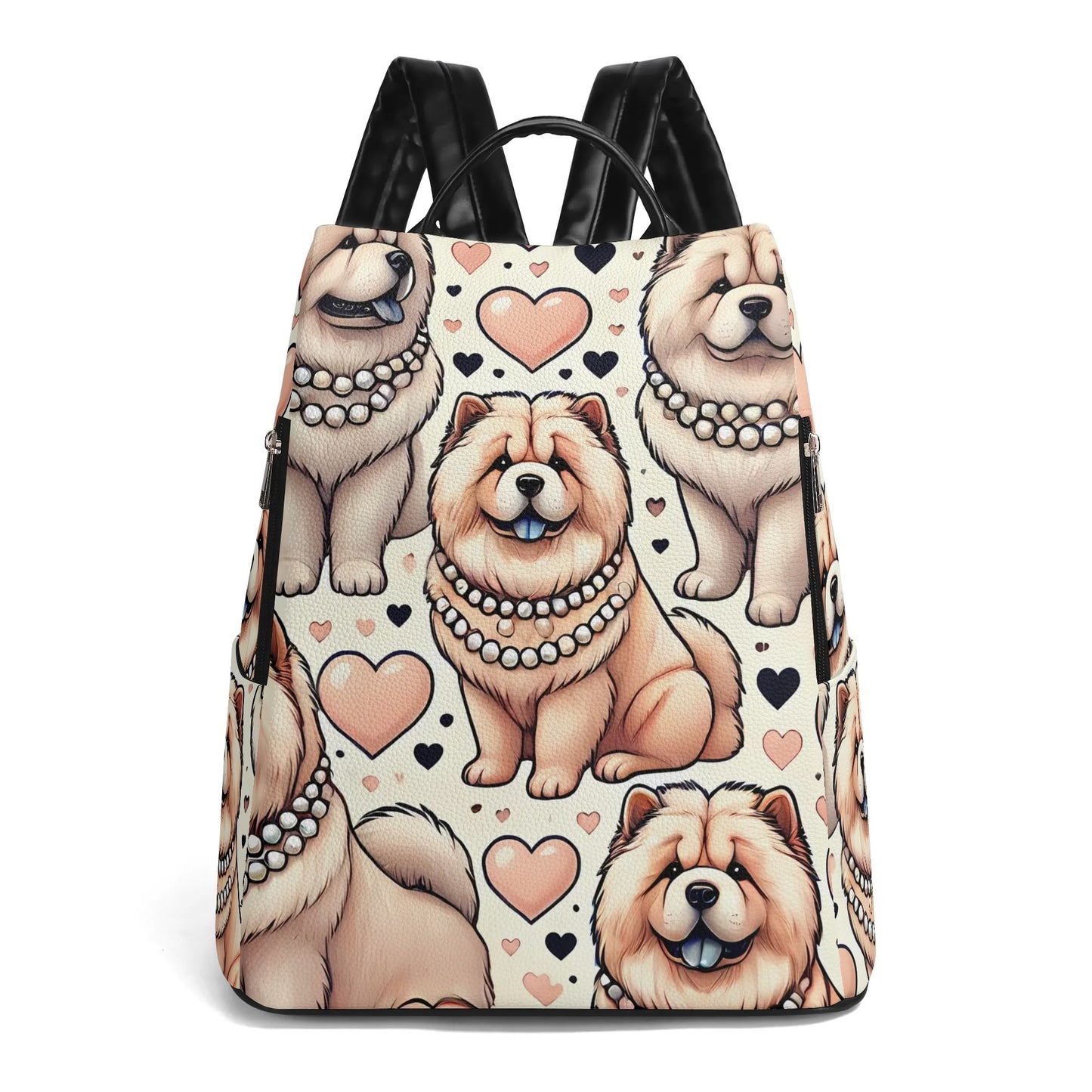 Chow Chow Travel PU Daypack Anti-theft Backpack