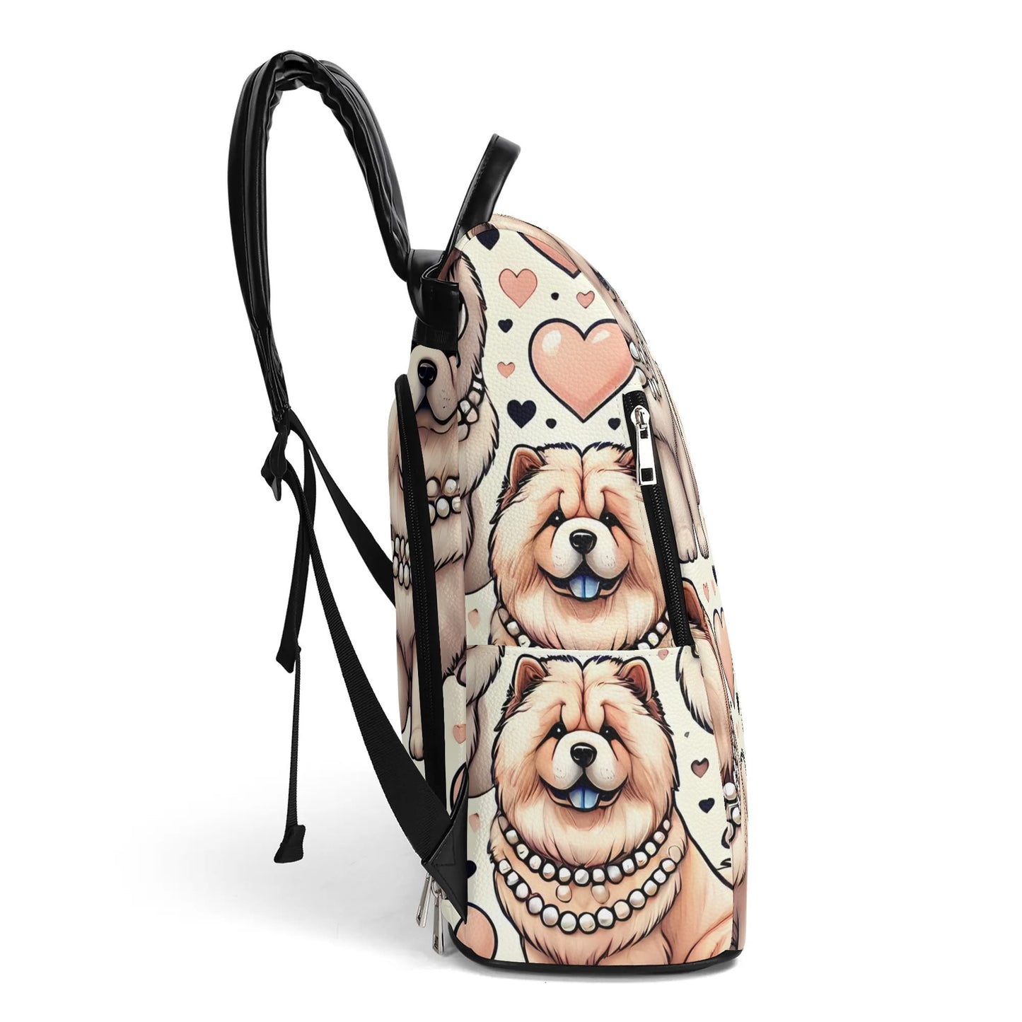 Chow Chow Travel PU Daypack Anti-theft Backpack