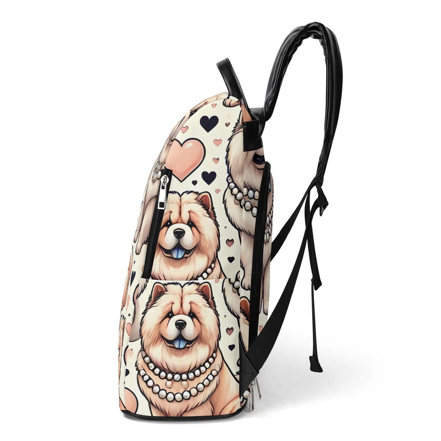 Chow Chow Travel PU Daypack Anti-theft Backpack