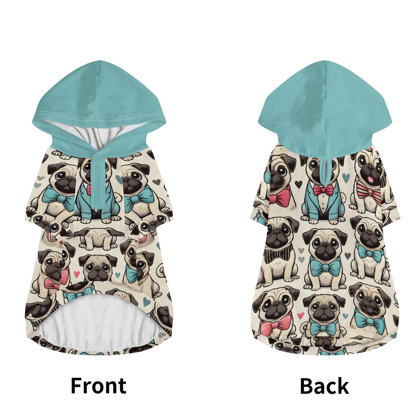 Pug Animal Clothes 4 Legs Outfit Pet Pullover Light Hoodie