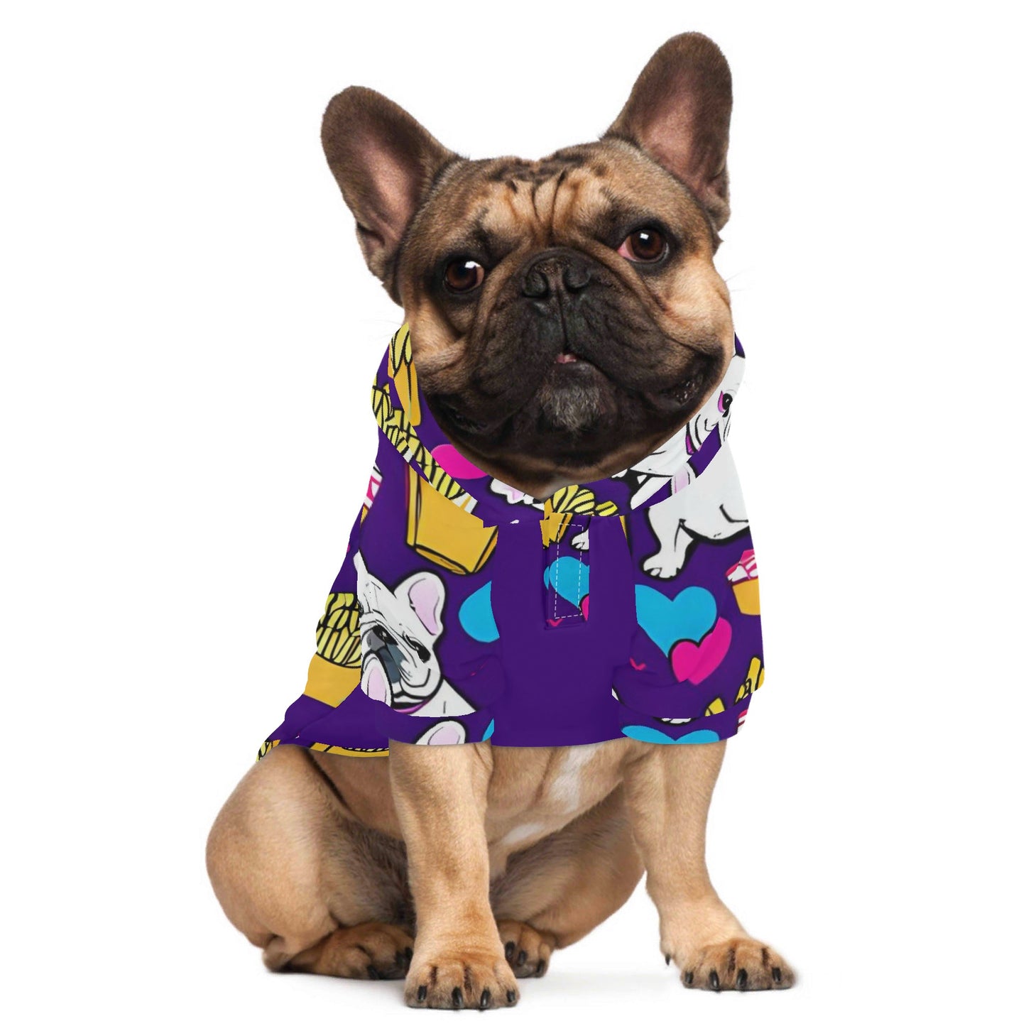Frenchie French Bulldog Frenchie Bulldog French Fry Animal Clothes 4 Legs Outfit Pet Pullover Hoodie
