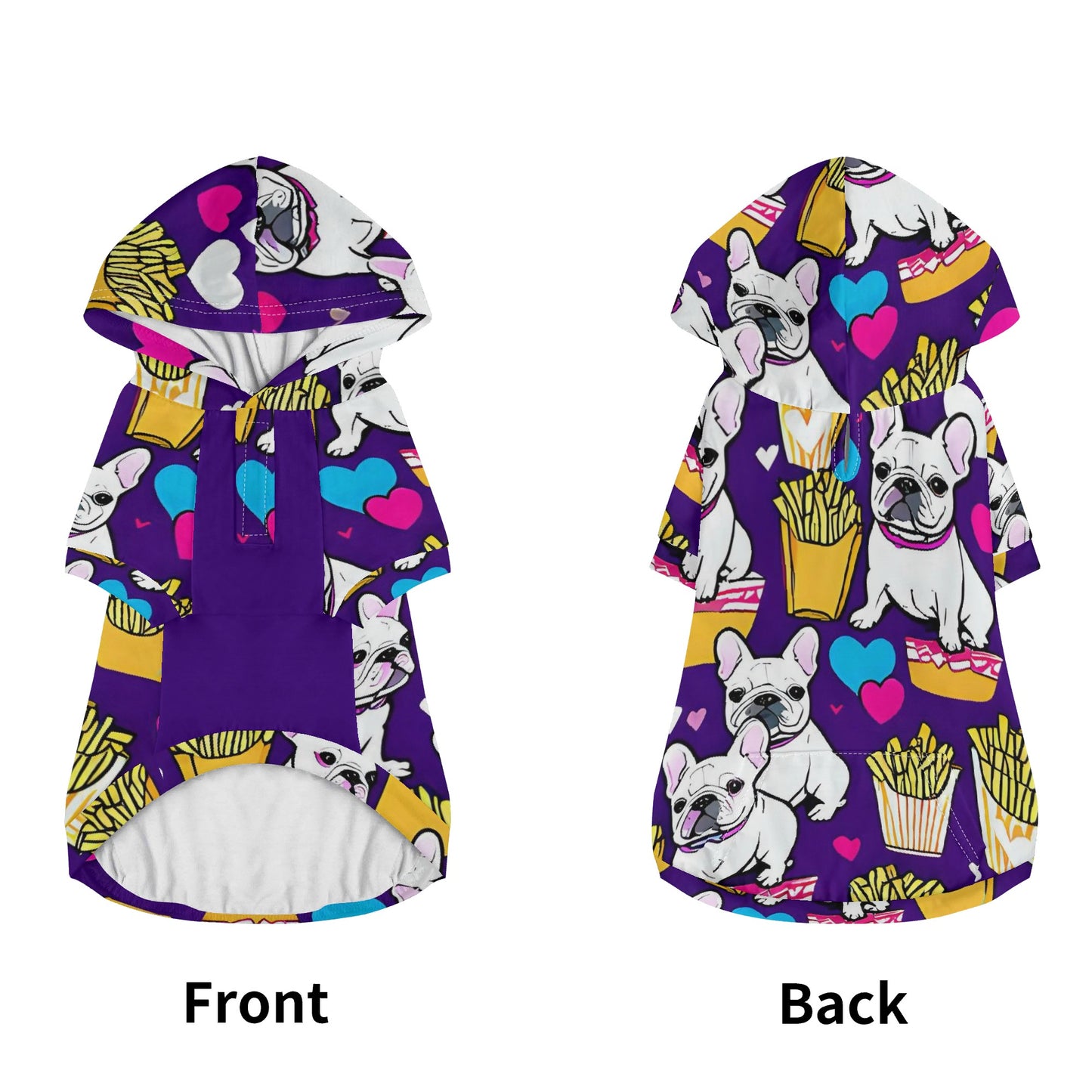 Frenchie French Bulldog Frenchie Bulldog French Fry Animal Clothes 4 Legs Outfit Pet Pullover Hoodie