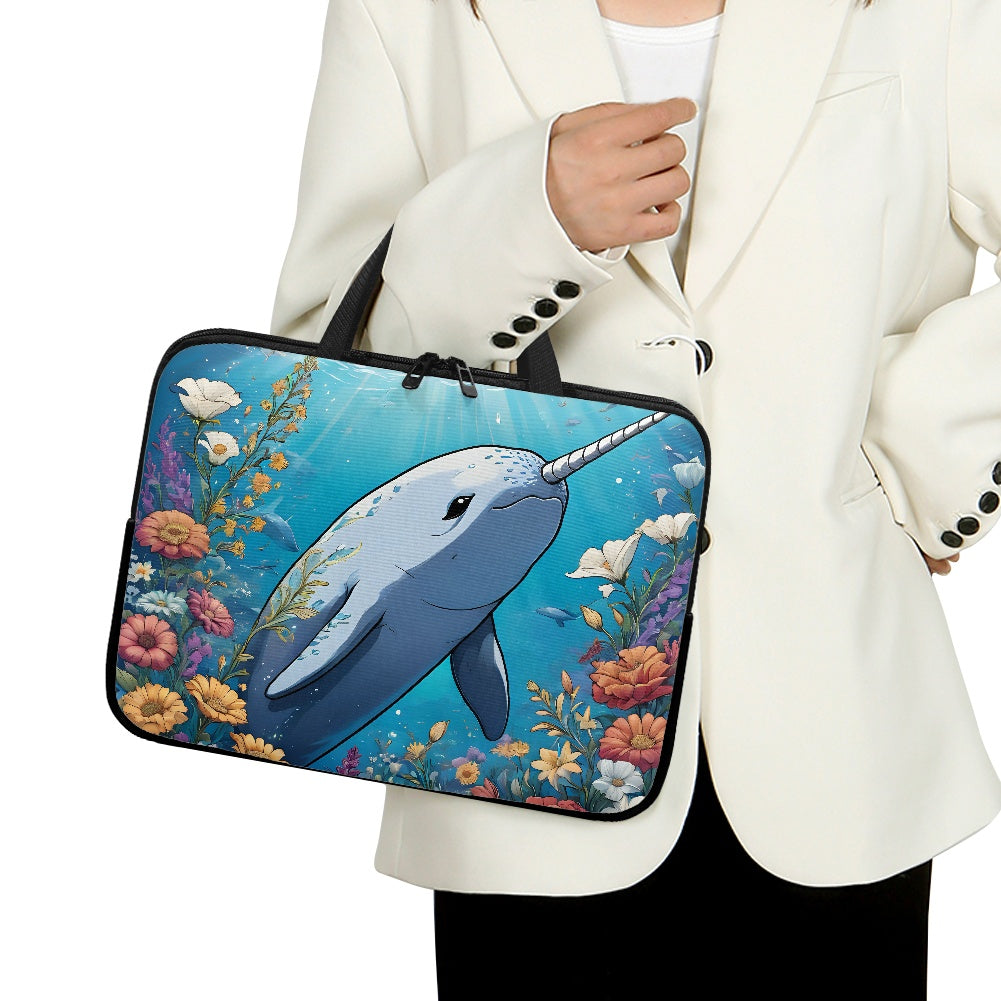 Cute Narwal Laptop Bag Sleeve - Stylish and Functional Perfect for Any Occasion BriBeesCreations