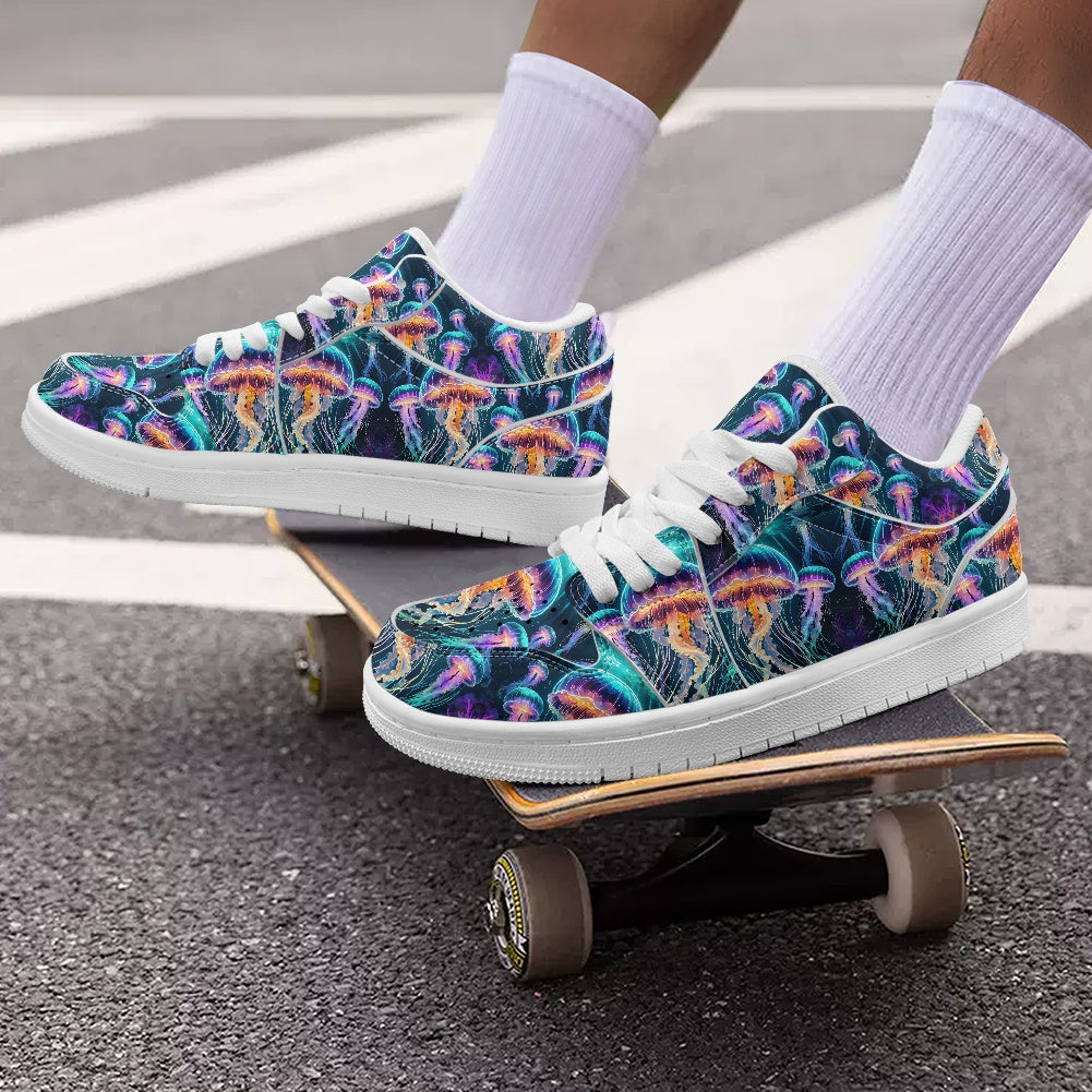 Jelly Fish Fashion Low Top Leather Sneakers BriBeesCreations