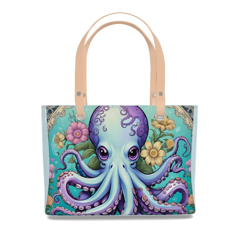 Octopus Luxury tote bag purse Real Nappa leather Contrado