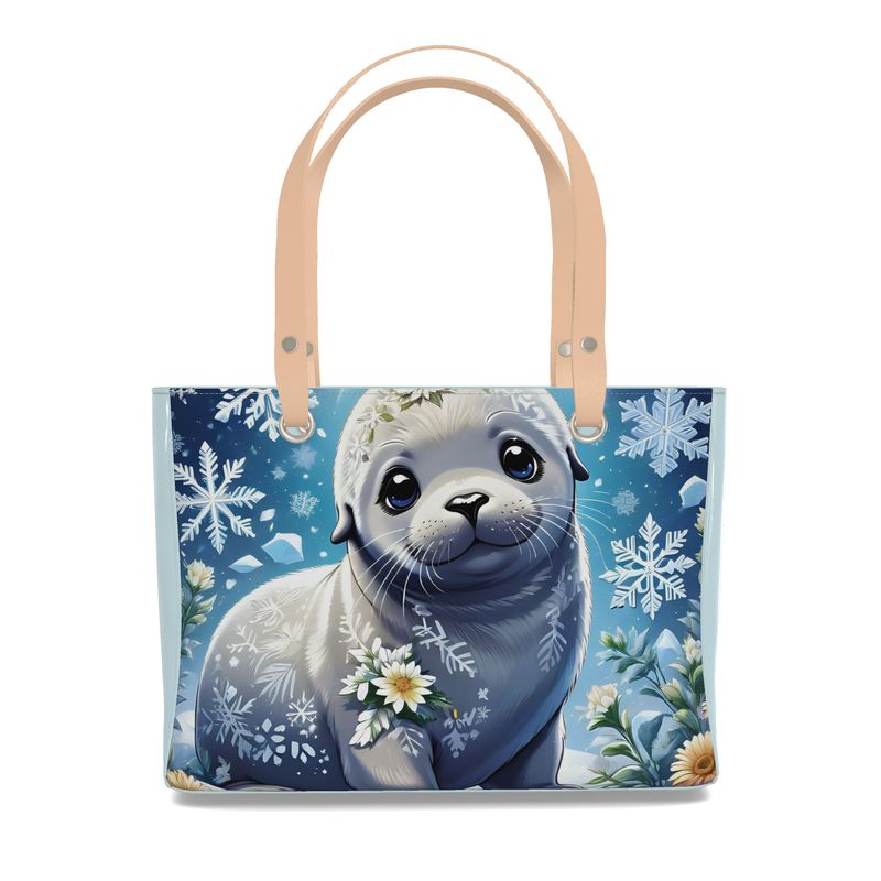 Cute Seal Luxury tote bag purse Real Nappa leather Contrado