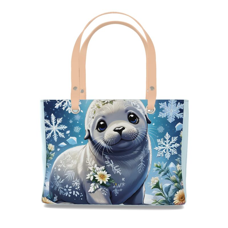 Cute Seal Luxury tote bag purse Real Nappa leather Contrado