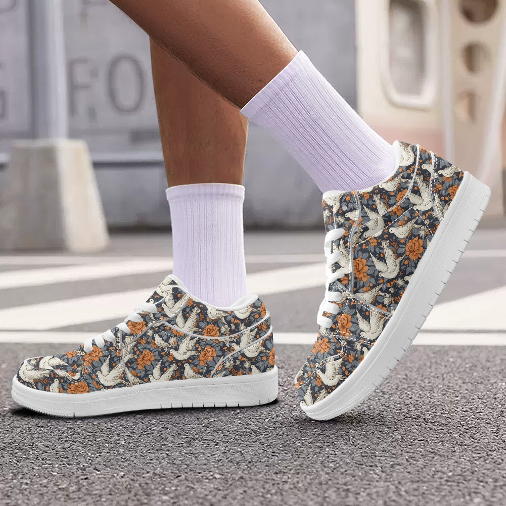 Dove Fashion Low Top Leather Sneakers BriBeesCreations