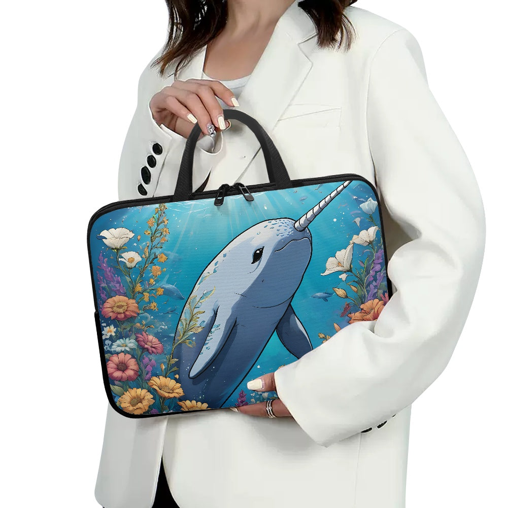 Cute Narwal Laptop Bag Sleeve - Stylish and Functional Perfect for Any Occasion BriBeesCreations