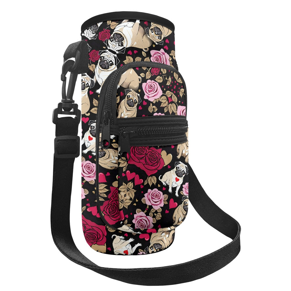 Adorable Pug Print Water Bottle Cover - Perfect for On-the-Go Hydration BriBeesCreations