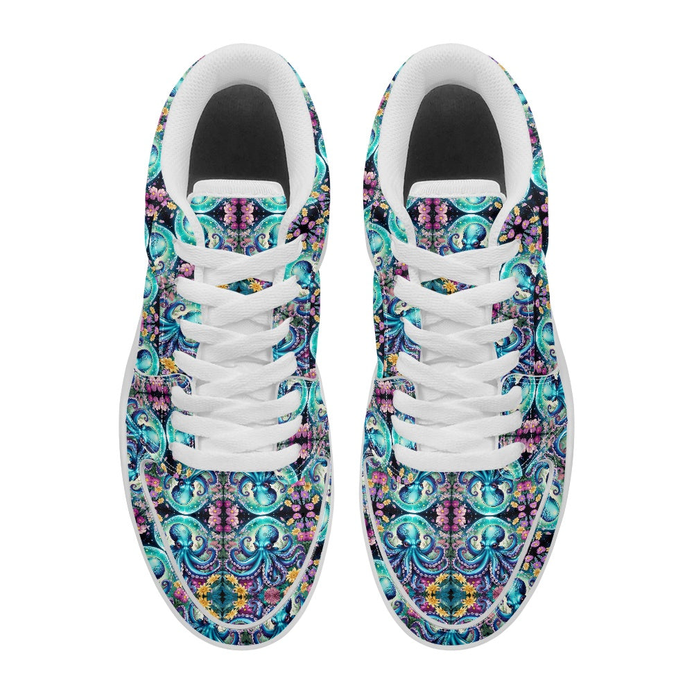 Octopus Sea-life Fashion Low Top Leather Sneakers BriBeesCreations