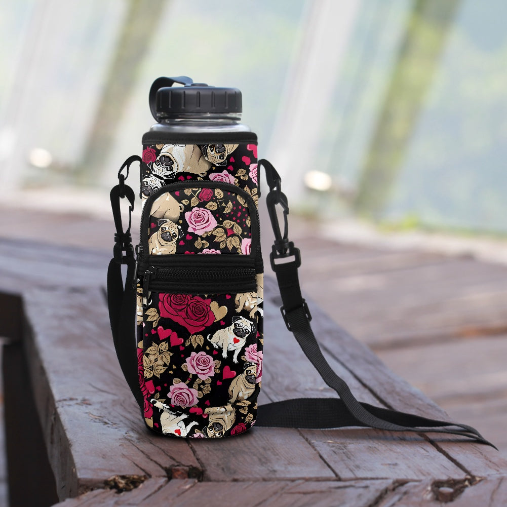 Adorable Pug Print Water Bottle Cover - Perfect for On-the-Go Hydration BriBeesCreations