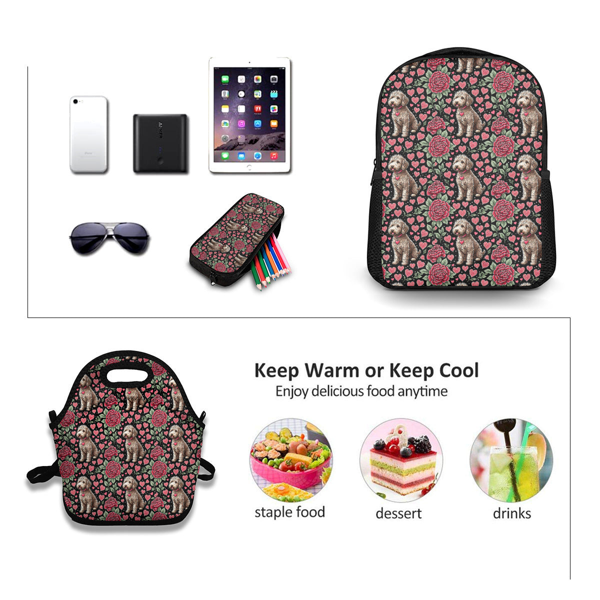 Ordinary School Bag Meal Bag Pencil Bag Combination Series|Oxford Cloth - Image-1-92