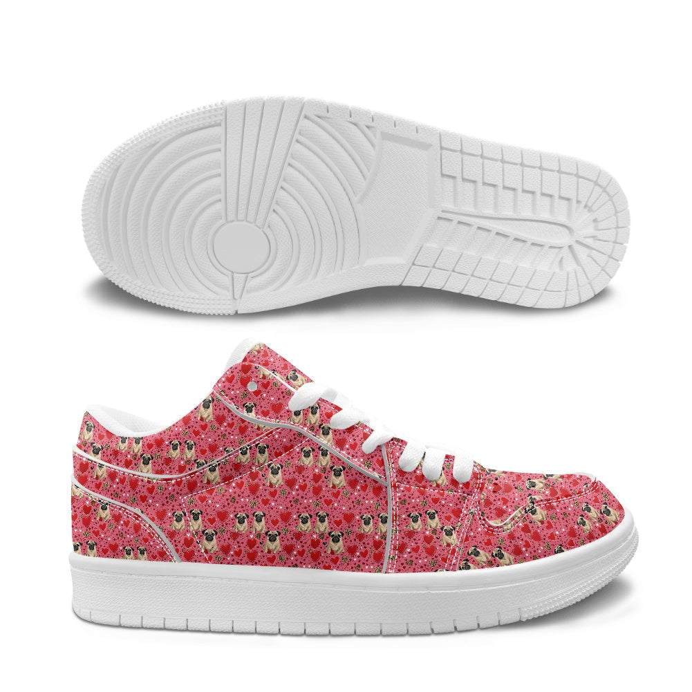 Pug Red Fashion Low Top Leather Sneakers BriBeesCreations