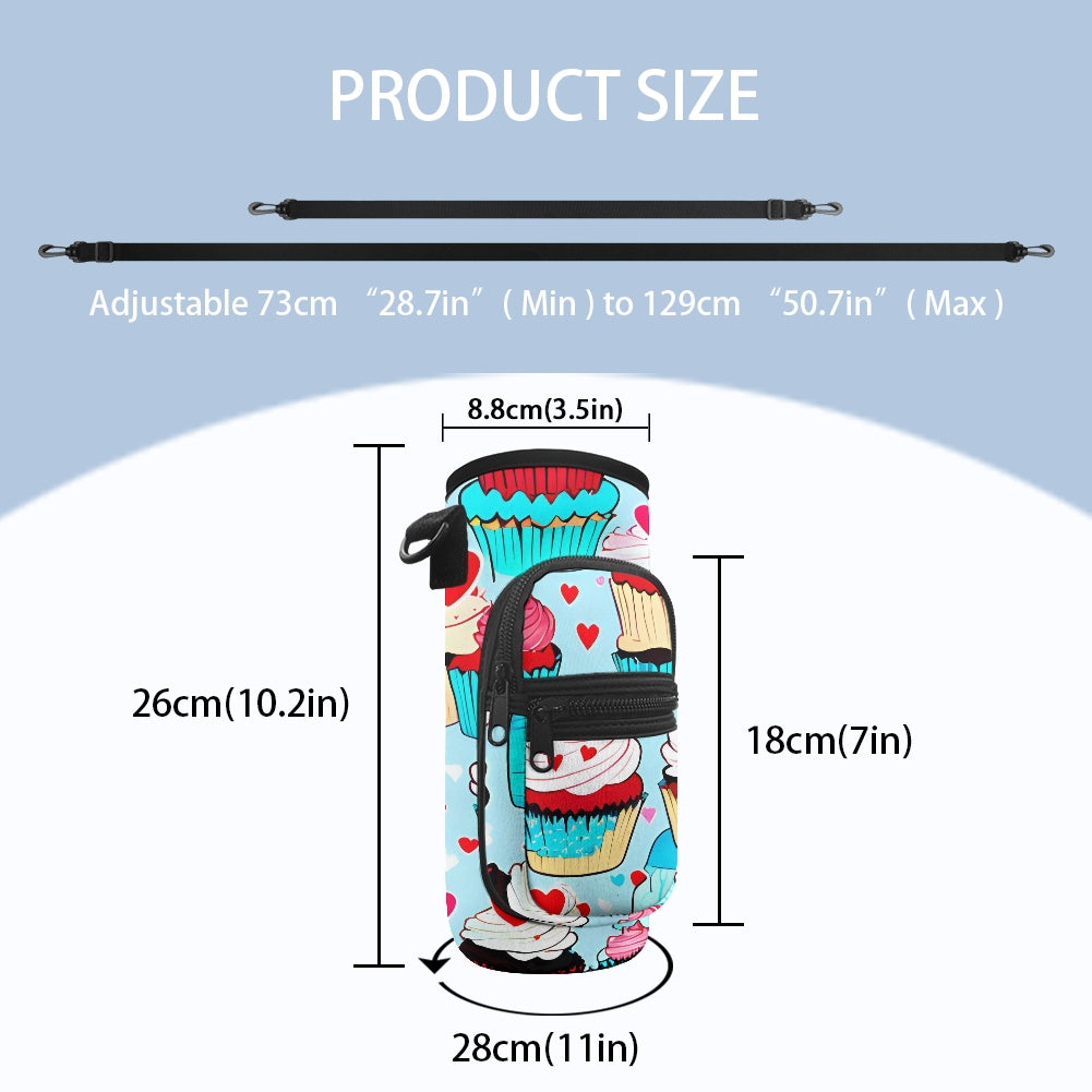 Cute Cupcake Water Bottle Cover Carrier - Perfect for On-the-Go Hydration BriBeesCreations
