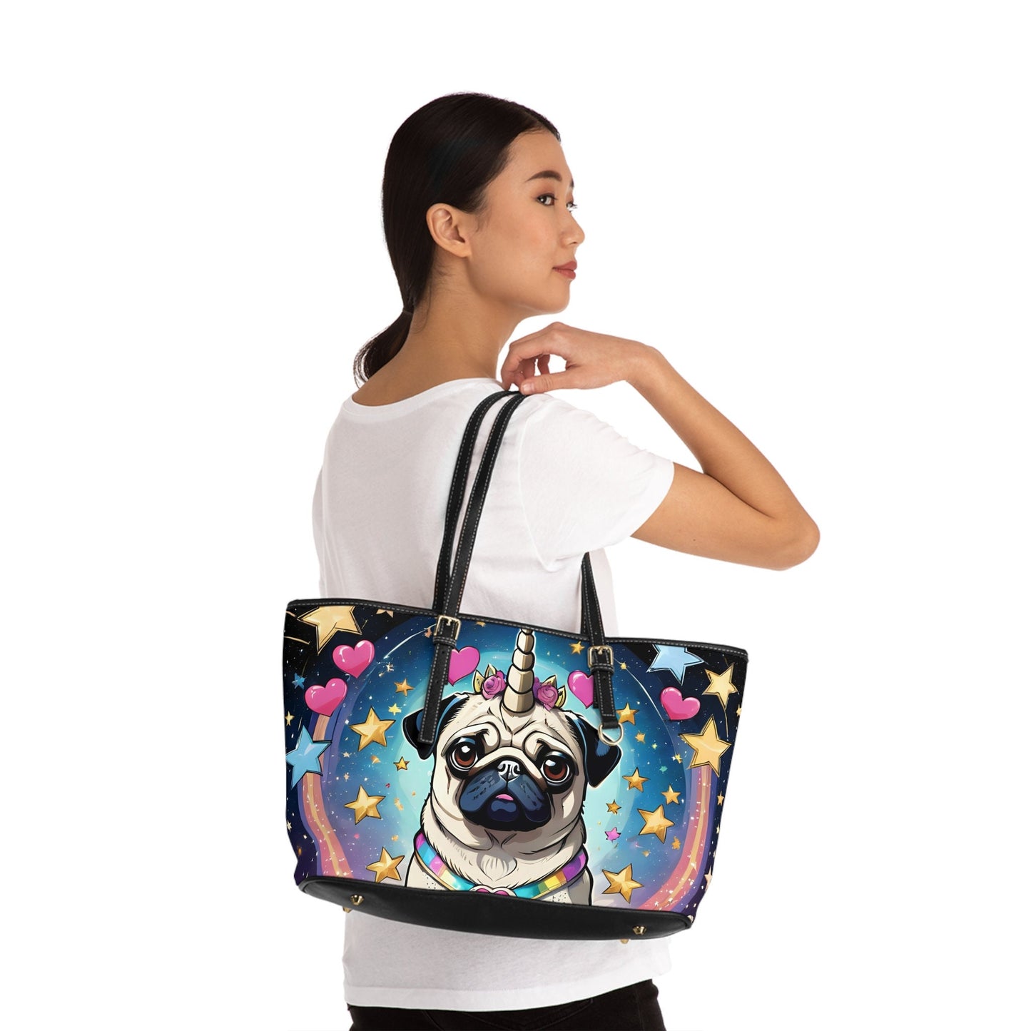 Pug PU Leather Shoulder Bag