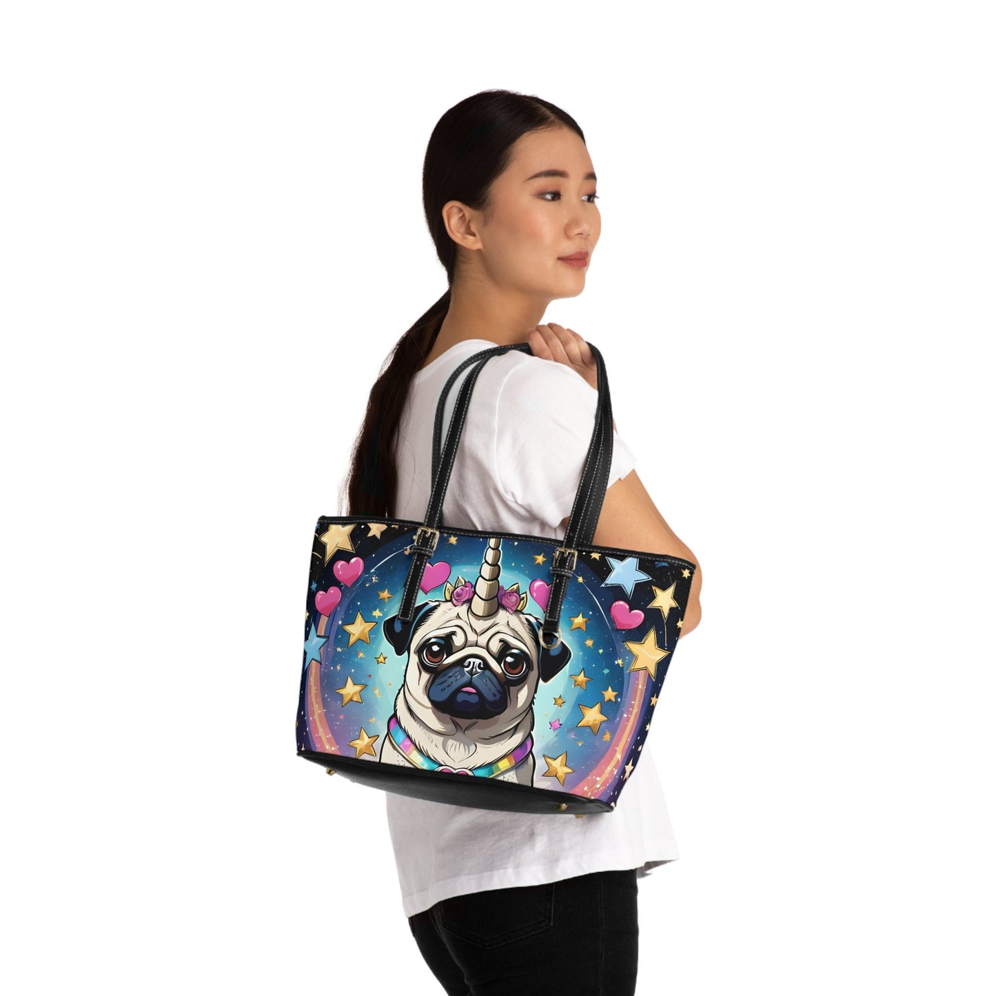 Pug PU Leather Shoulder Bag