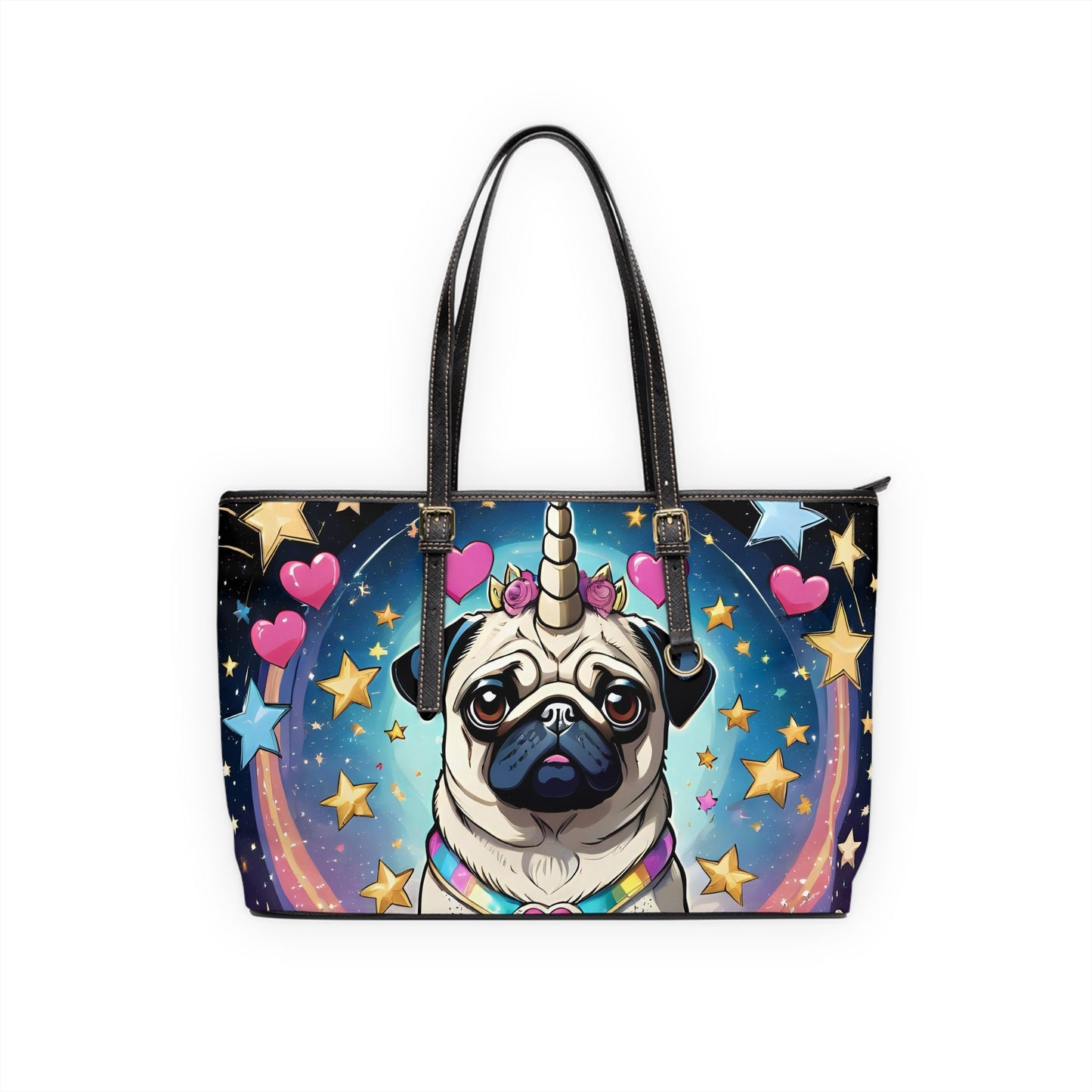 Pug PU Leather Shoulder Bag