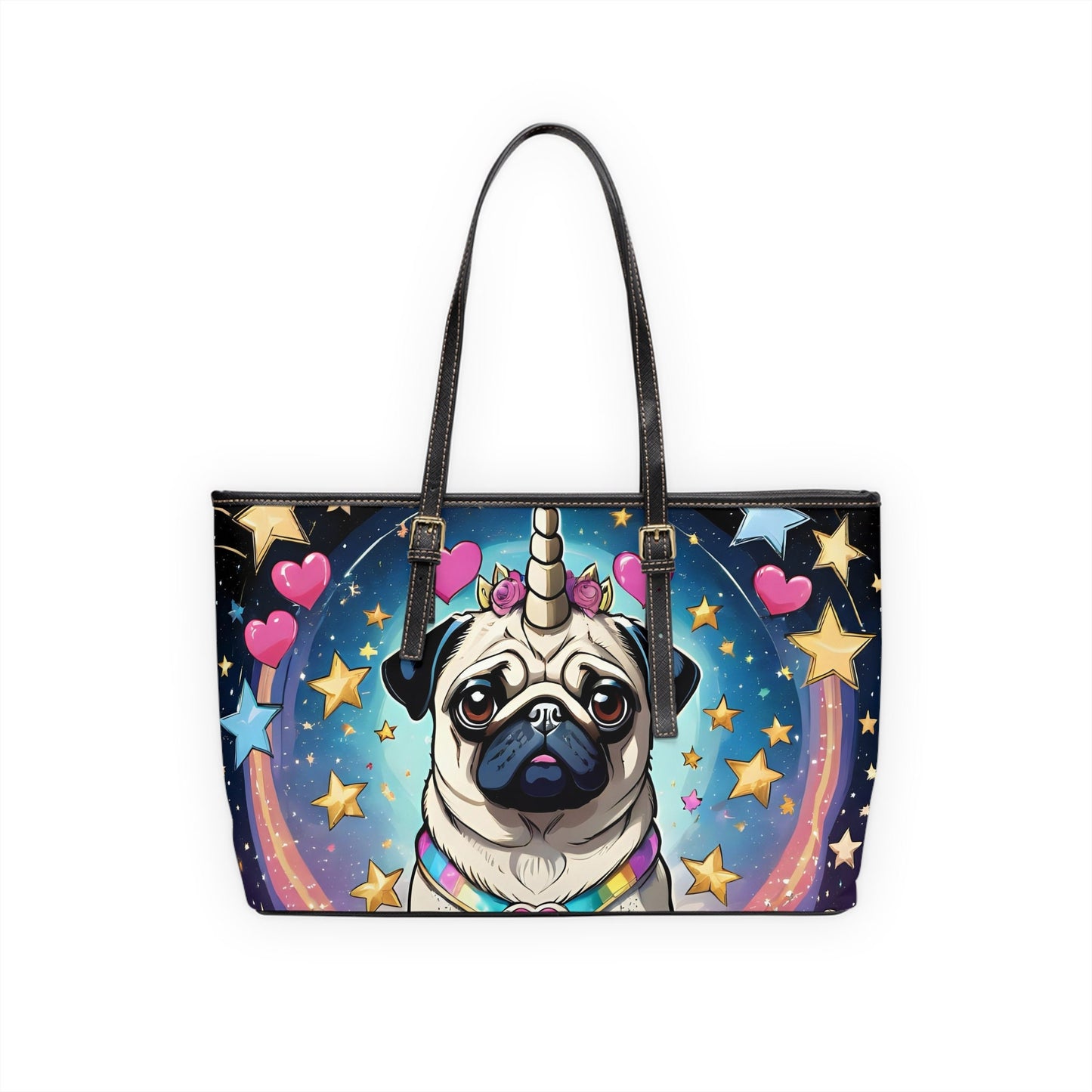 Pug PU Leather Shoulder Bag