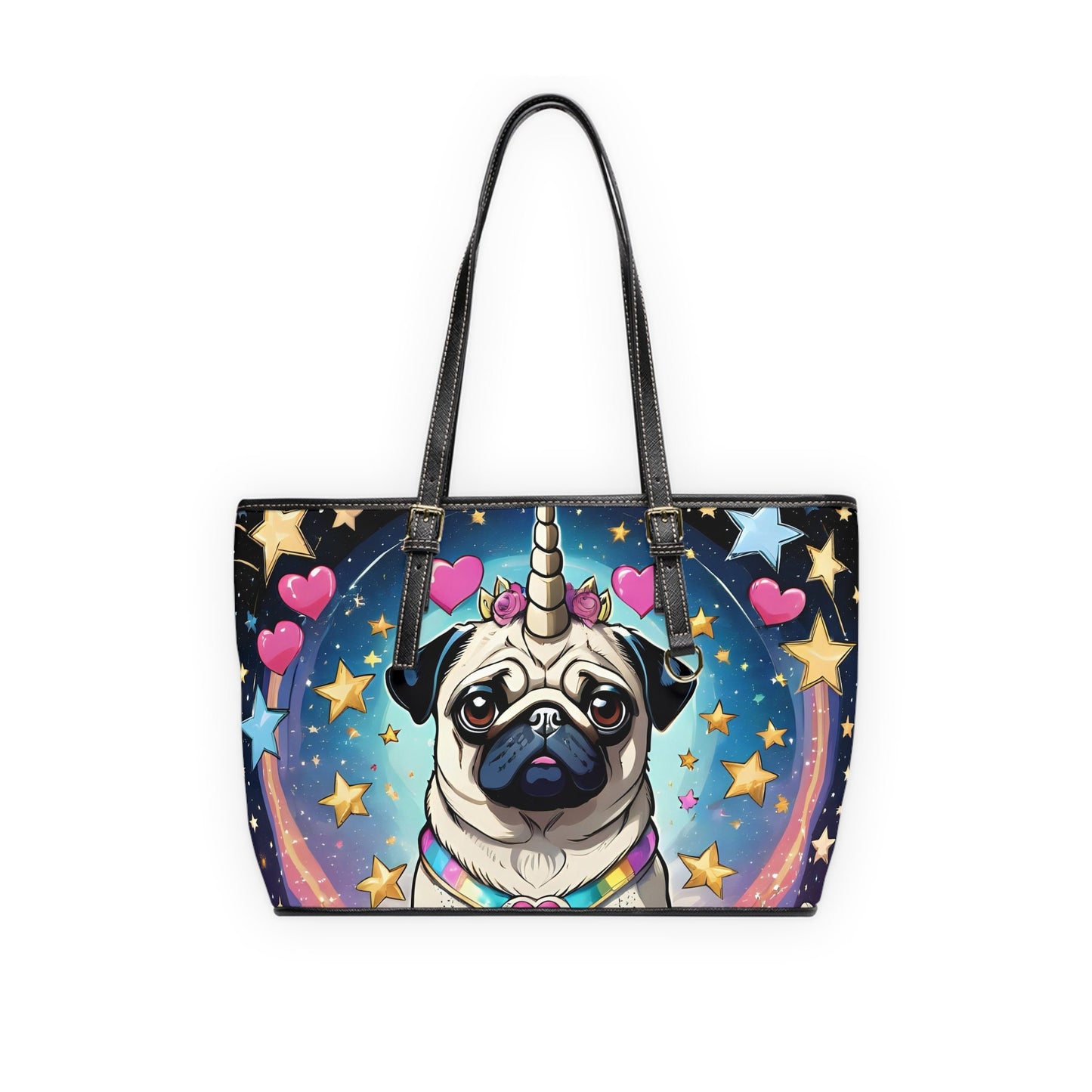 Pug PU Leather Shoulder Bag