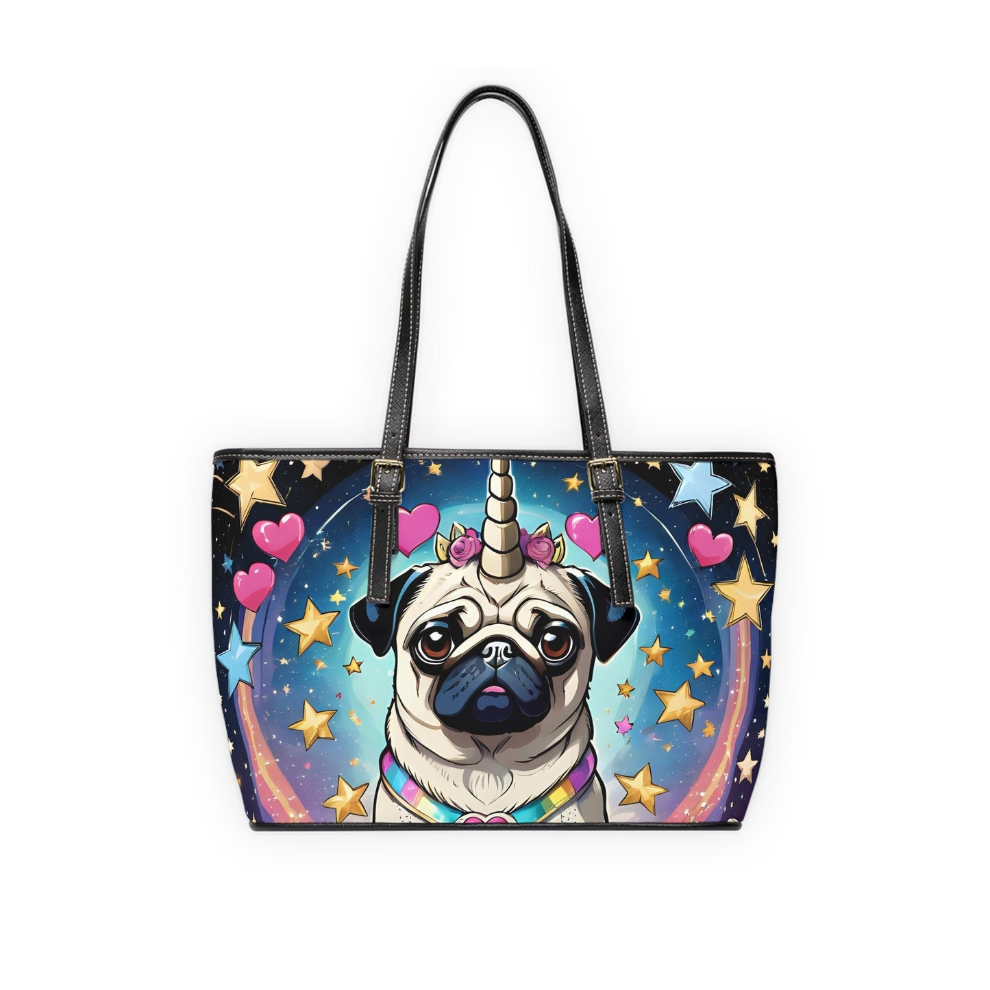 Pug PU Leather Shoulder Bag
