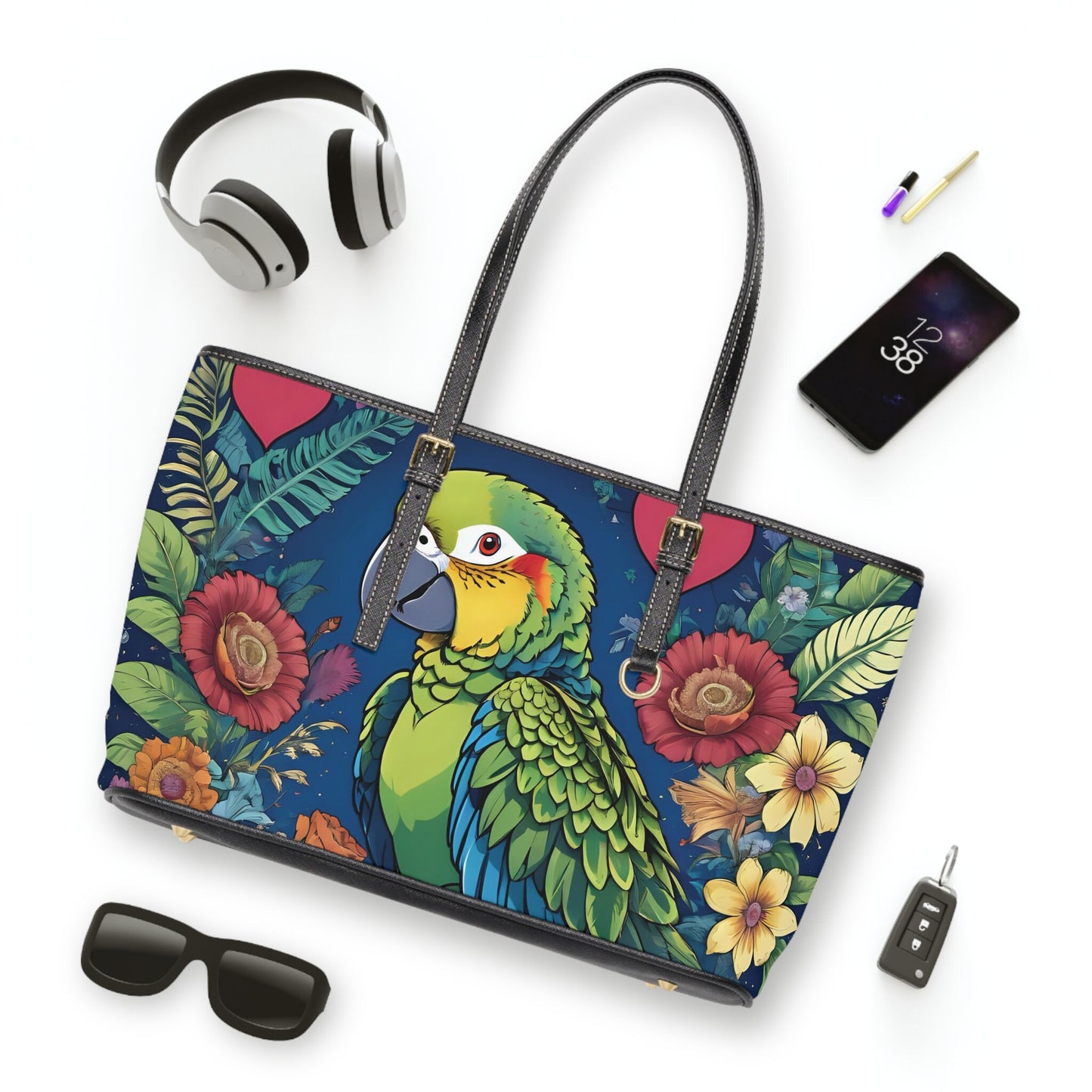 Parrot PU Leather Shoulder Bag