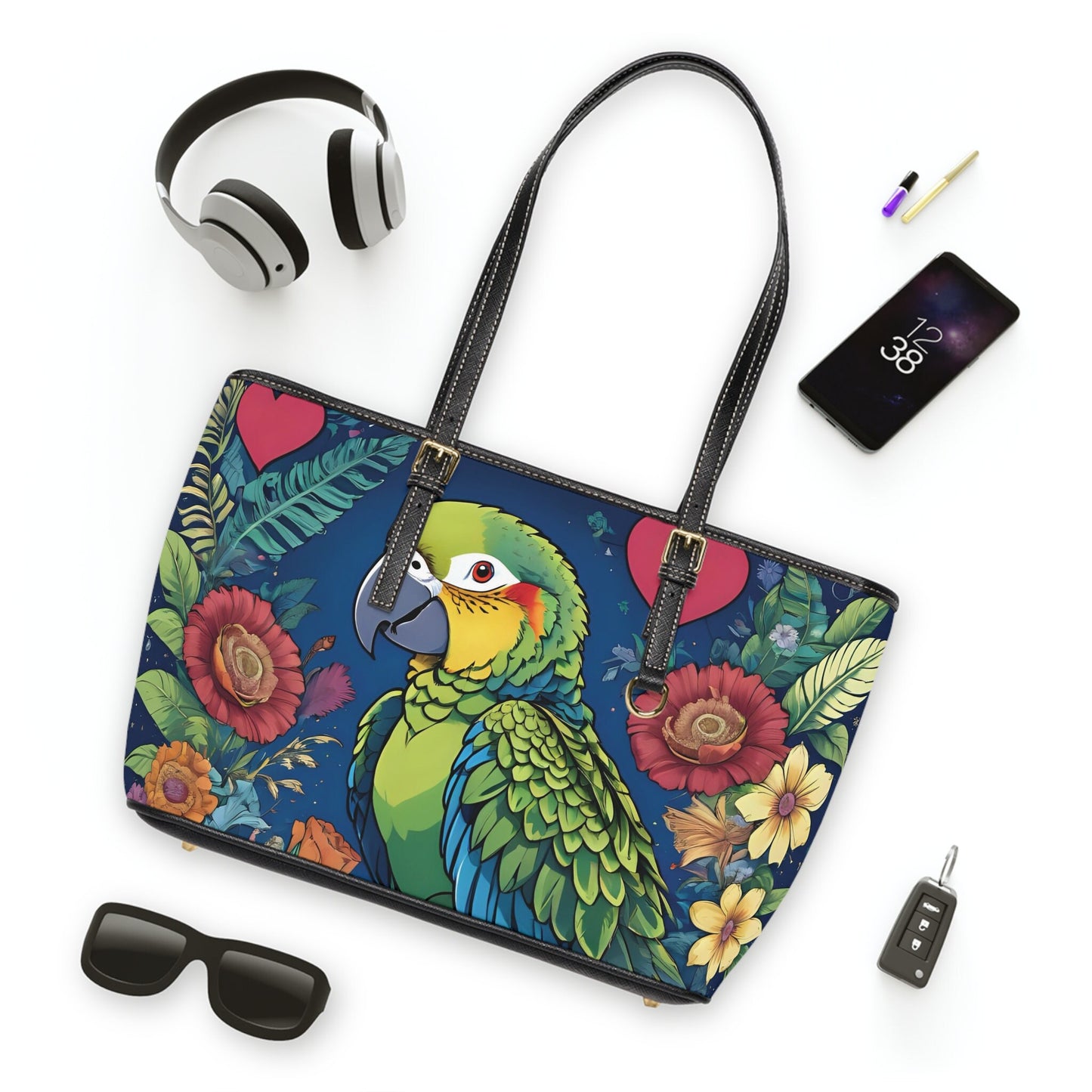 Parrot PU Leather Shoulder Bag