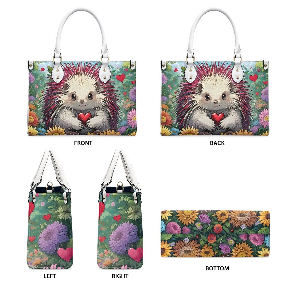 Porcupine heart purse bag