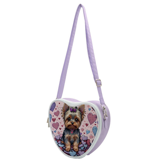 Heart Shaped Yorkie purse bag