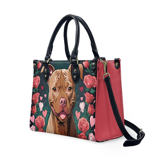 a purse with a picture of a dog on it