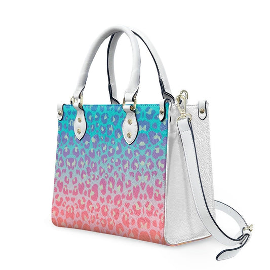 Pink Blue Ombre Leopard Print Purse