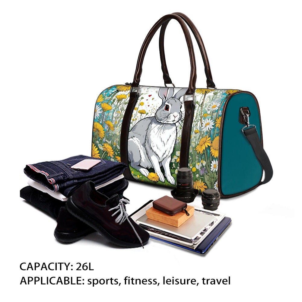 Rabbit bunny duffel travel bag