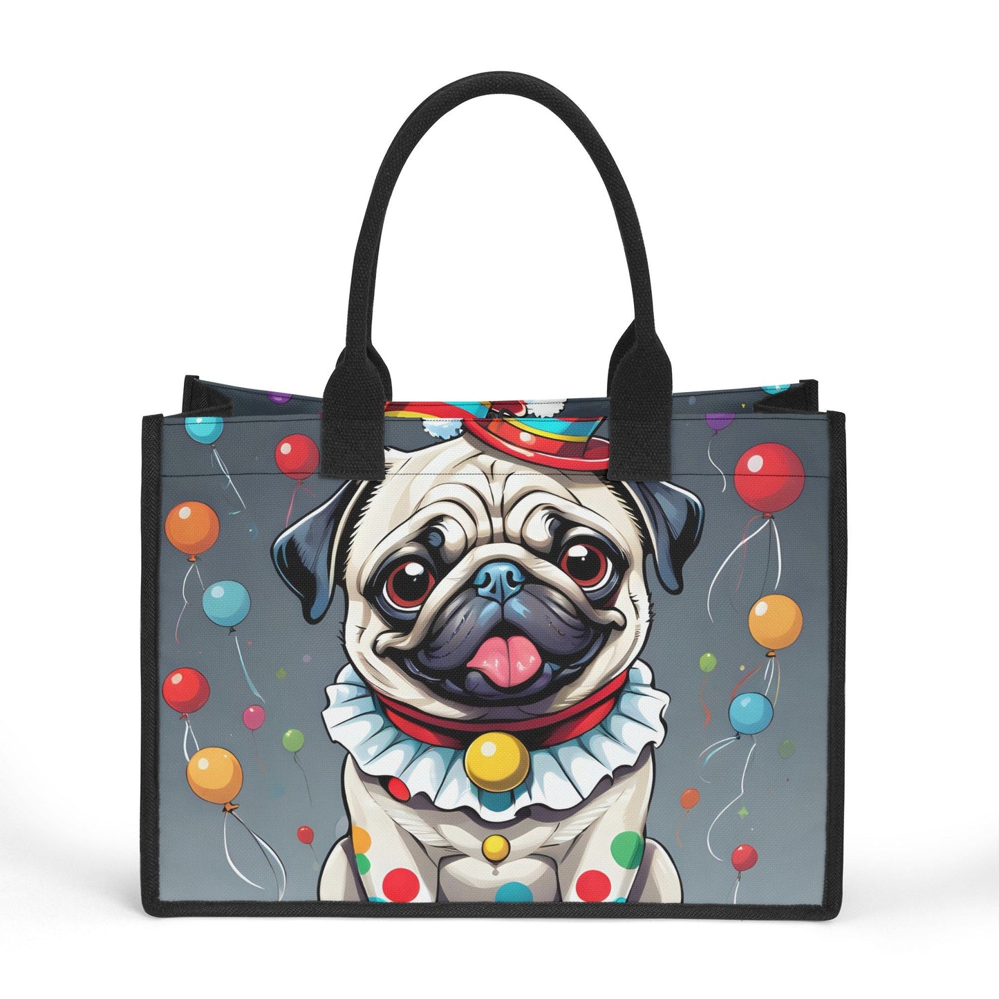 Pug Clown Premium All-Over Print Cavans Tote Bag(3 layers)