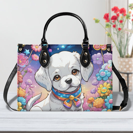 One Of A Kind Puppy Women PU Leather Handbag