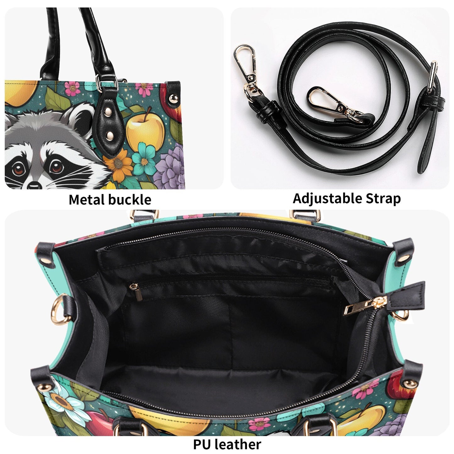 Racoon Women PU Leather Handbag