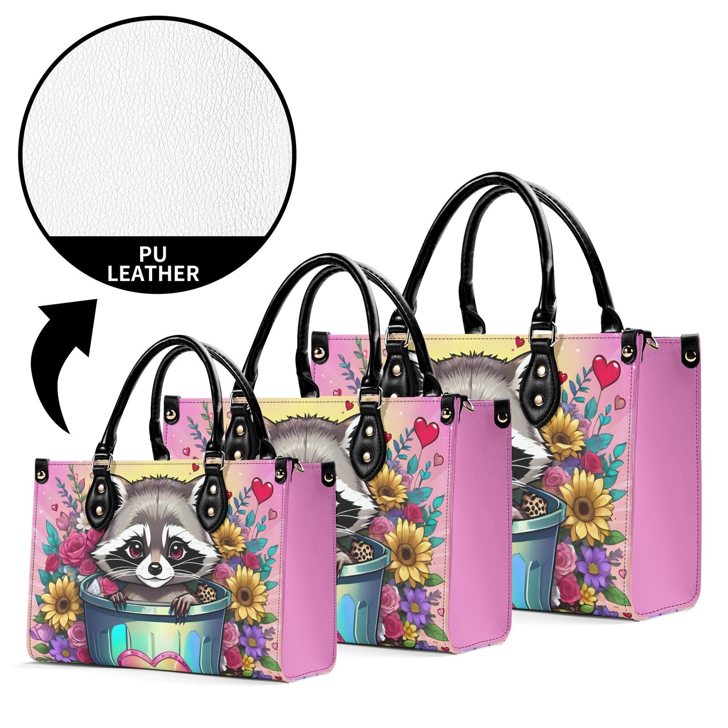 Racoon Women PU Leather Handbag