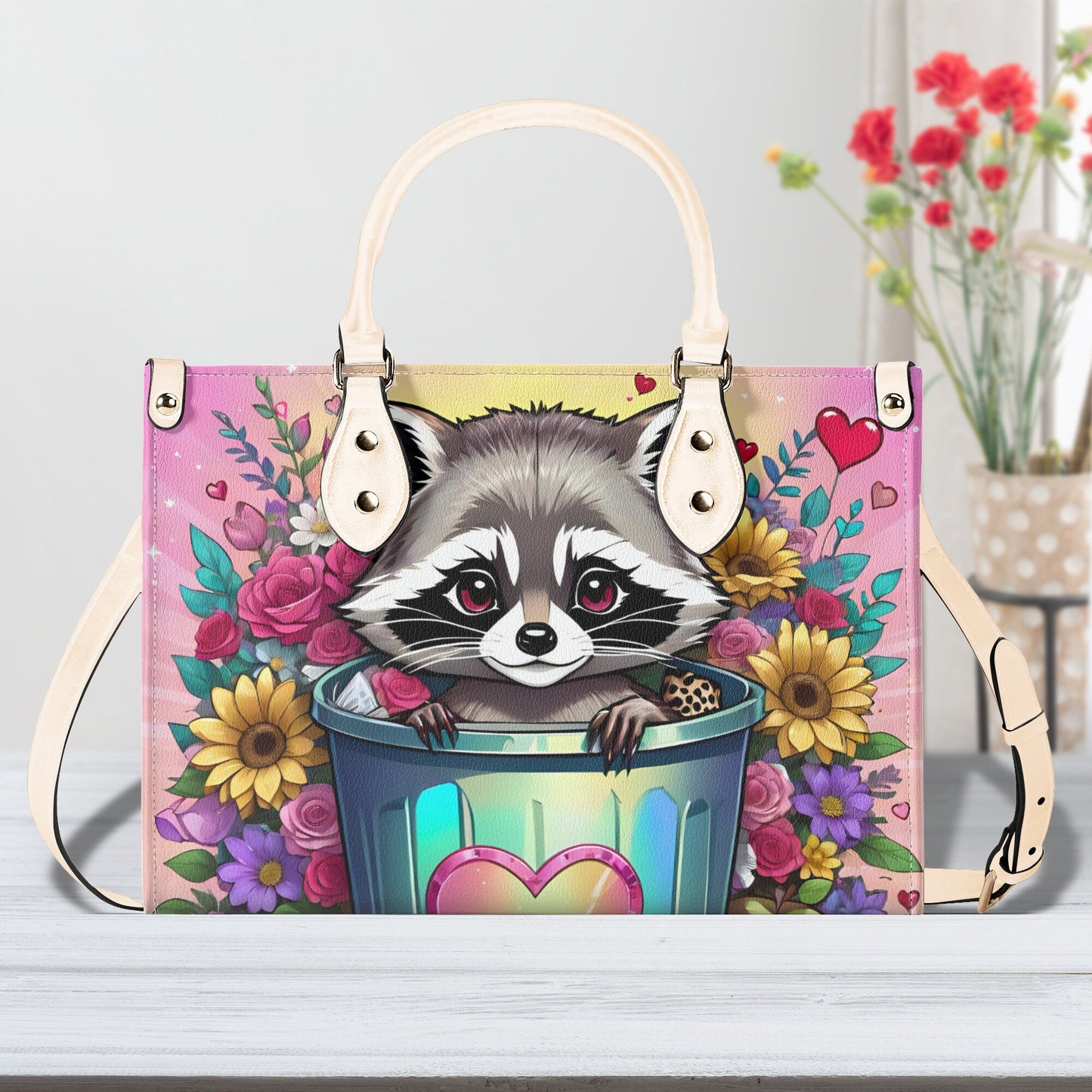 Racoon Women PU Leather Handbag