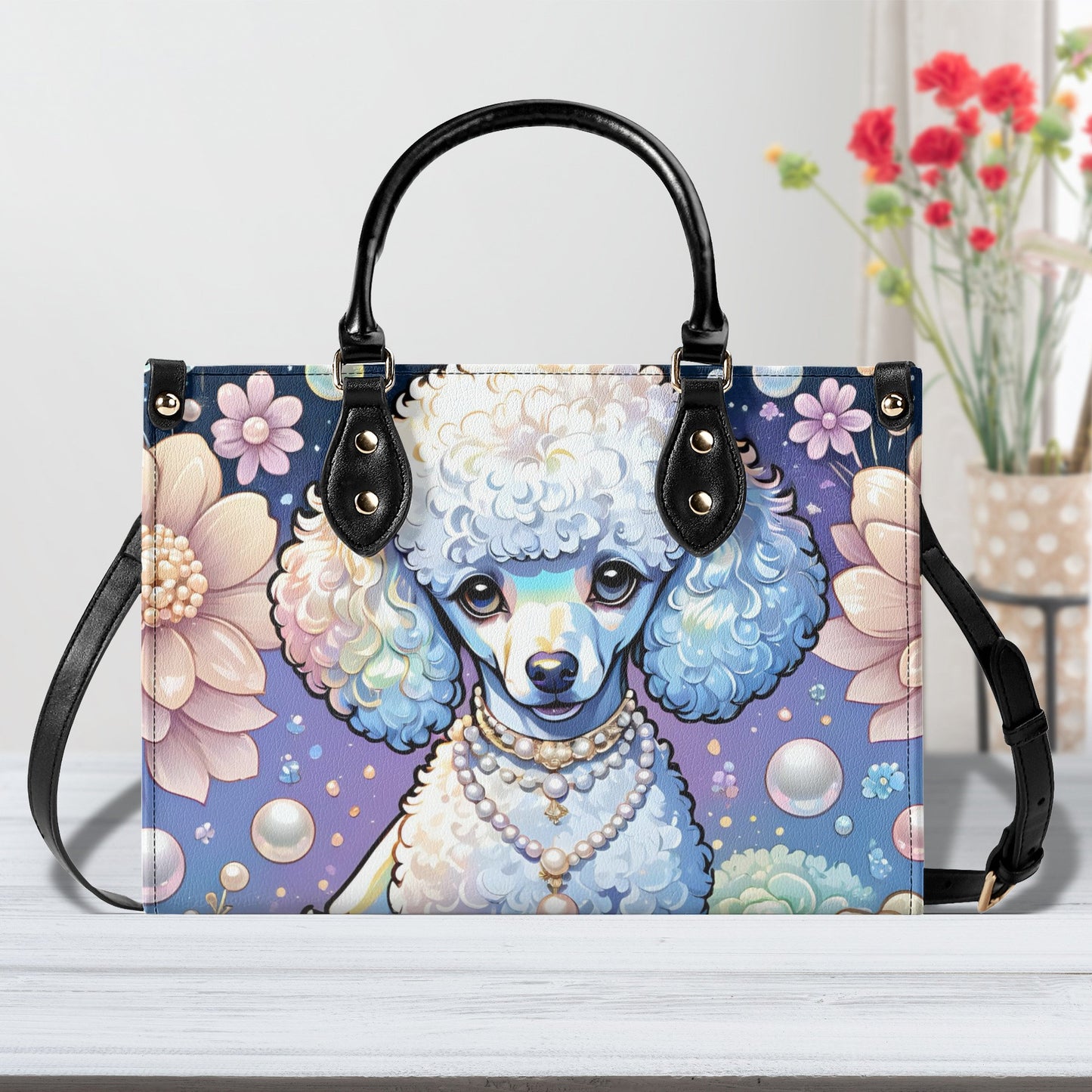 Poodle Women PU Leather Handbag