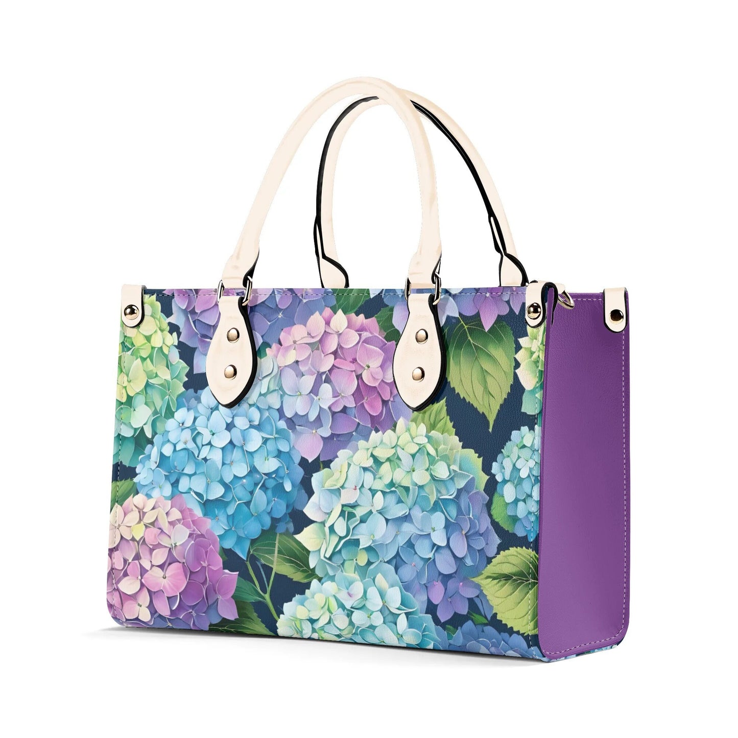 Hydrangea Women PU Leather Handbag, Hydrangea flower purse, Hydrangea bag