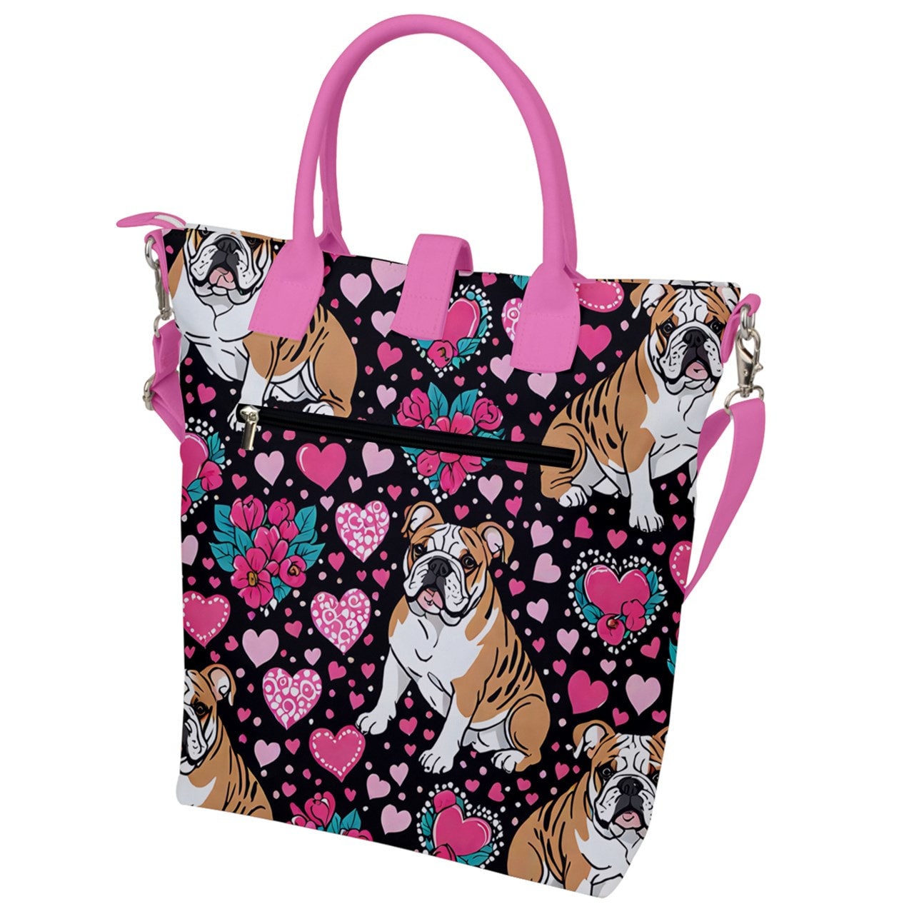 Pink Bulldog bag purse tote