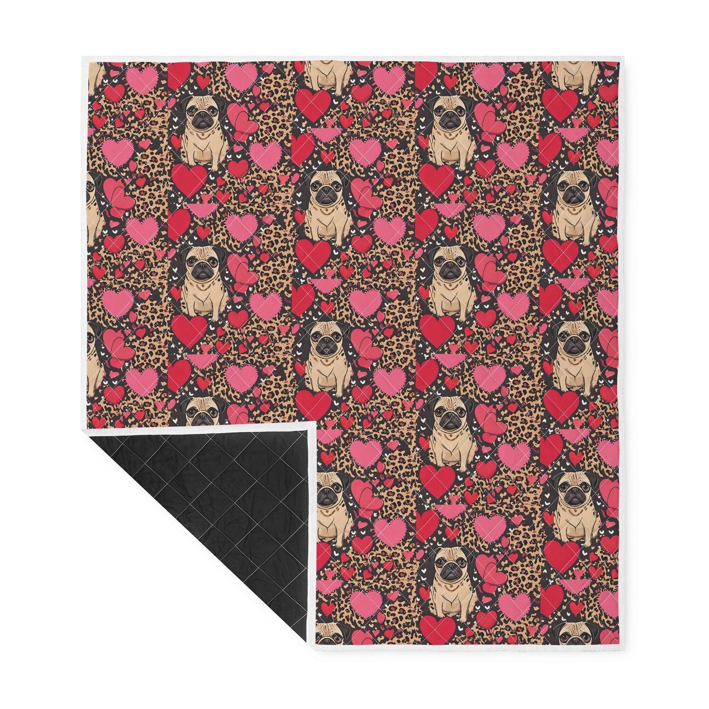Pug Leopard Print Quilt Bedding