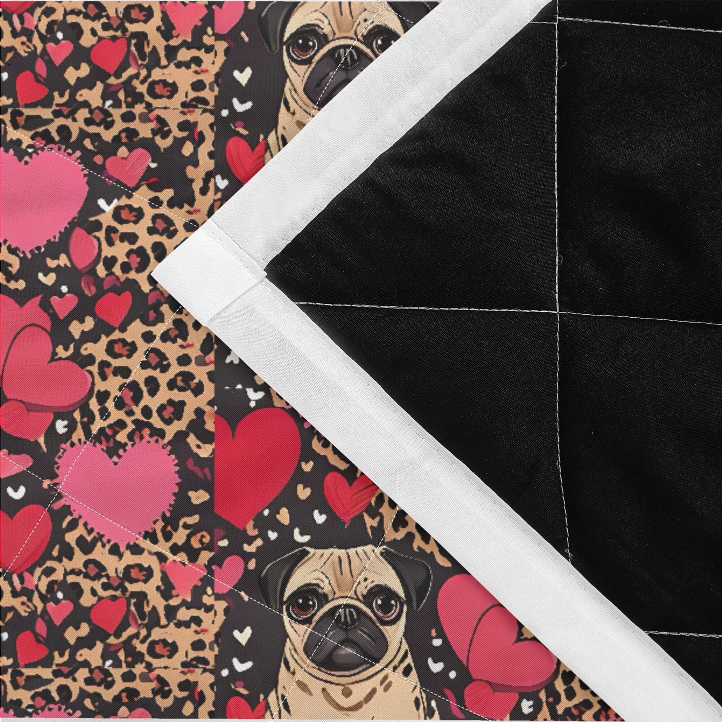 Pug Leopard Print Quilt Bedding
