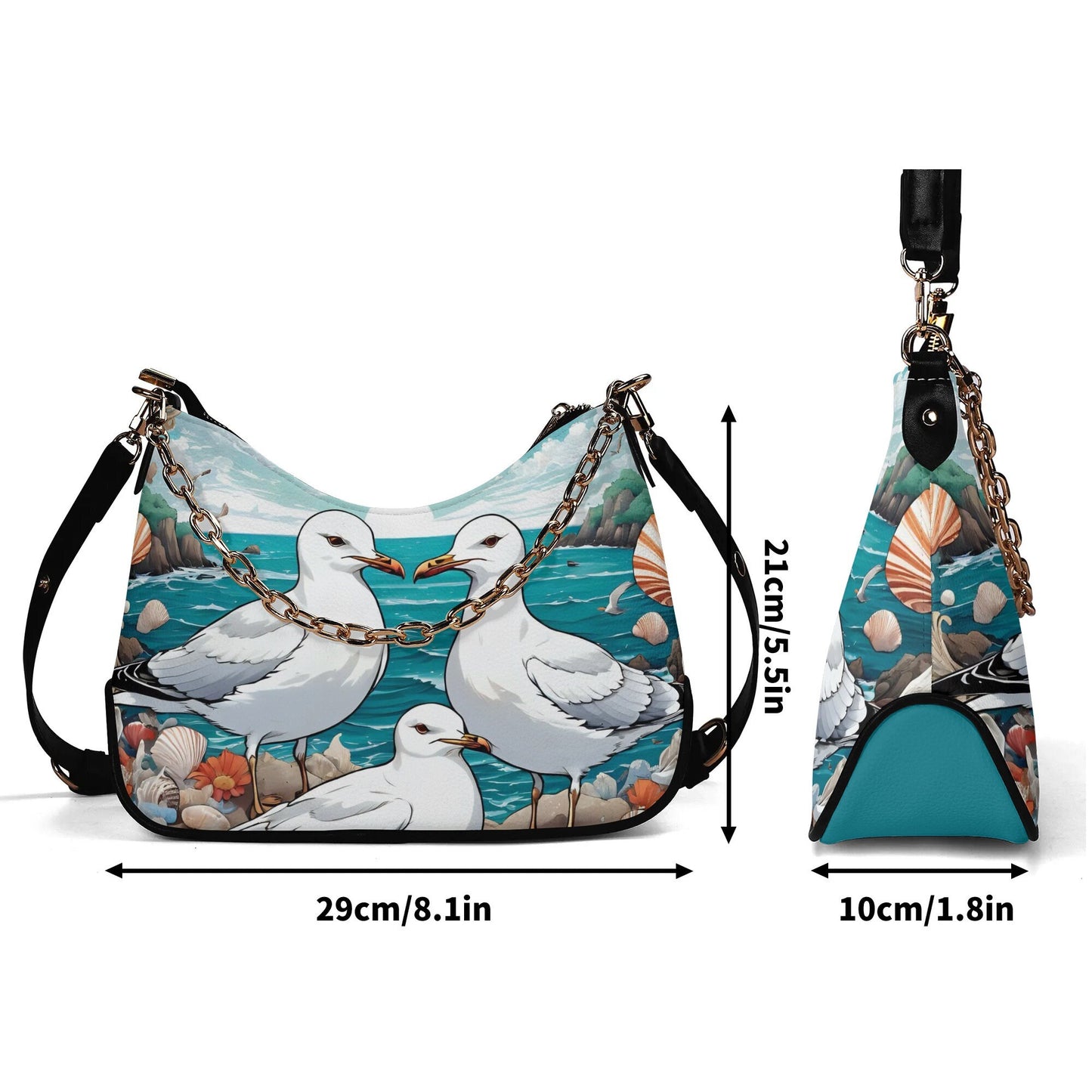 Sea Gull Seagull Cross-body Bag With Chain Decoration