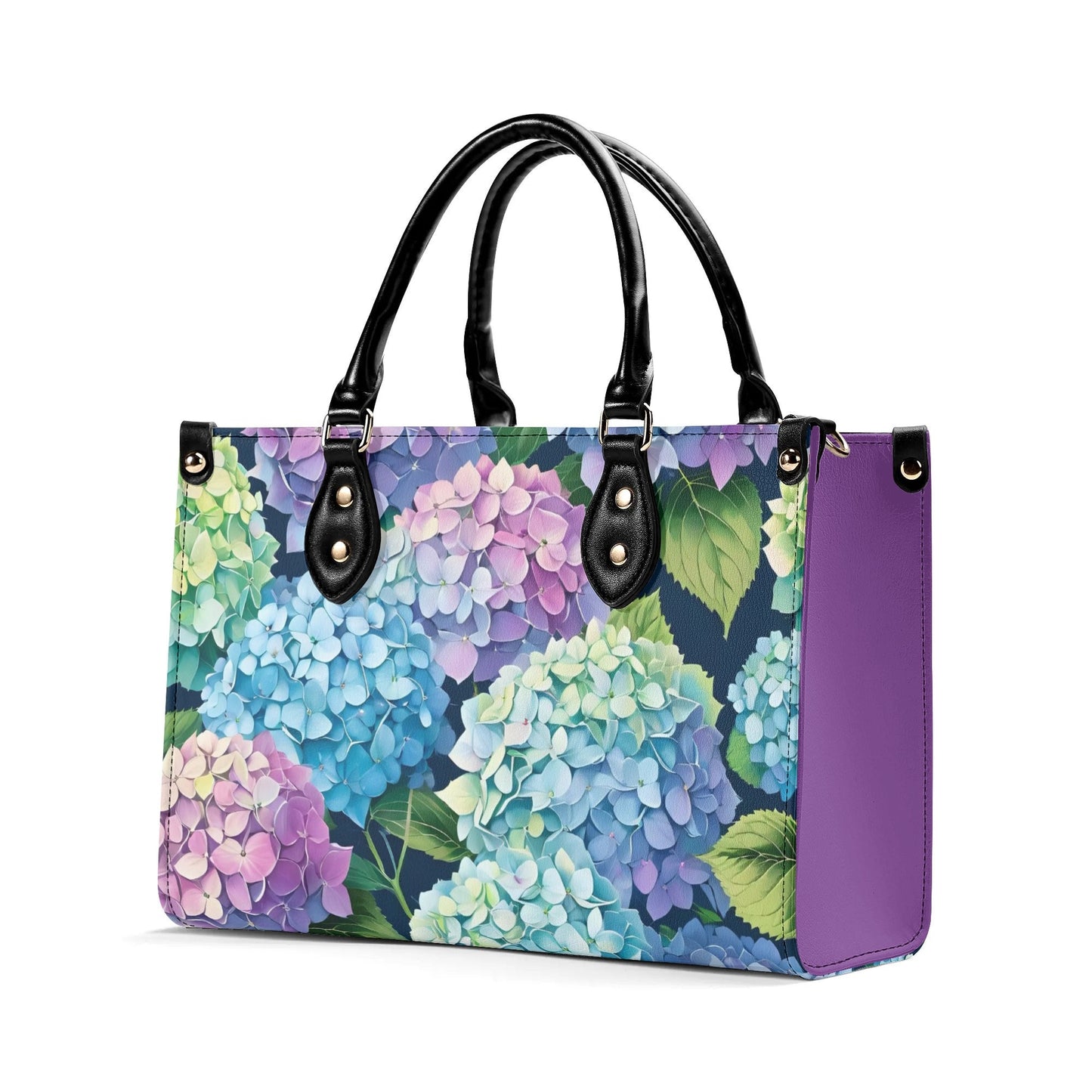 Hydrangea Women PU Leather Handbag, Hydrangea flower purse, Hydrangea bag