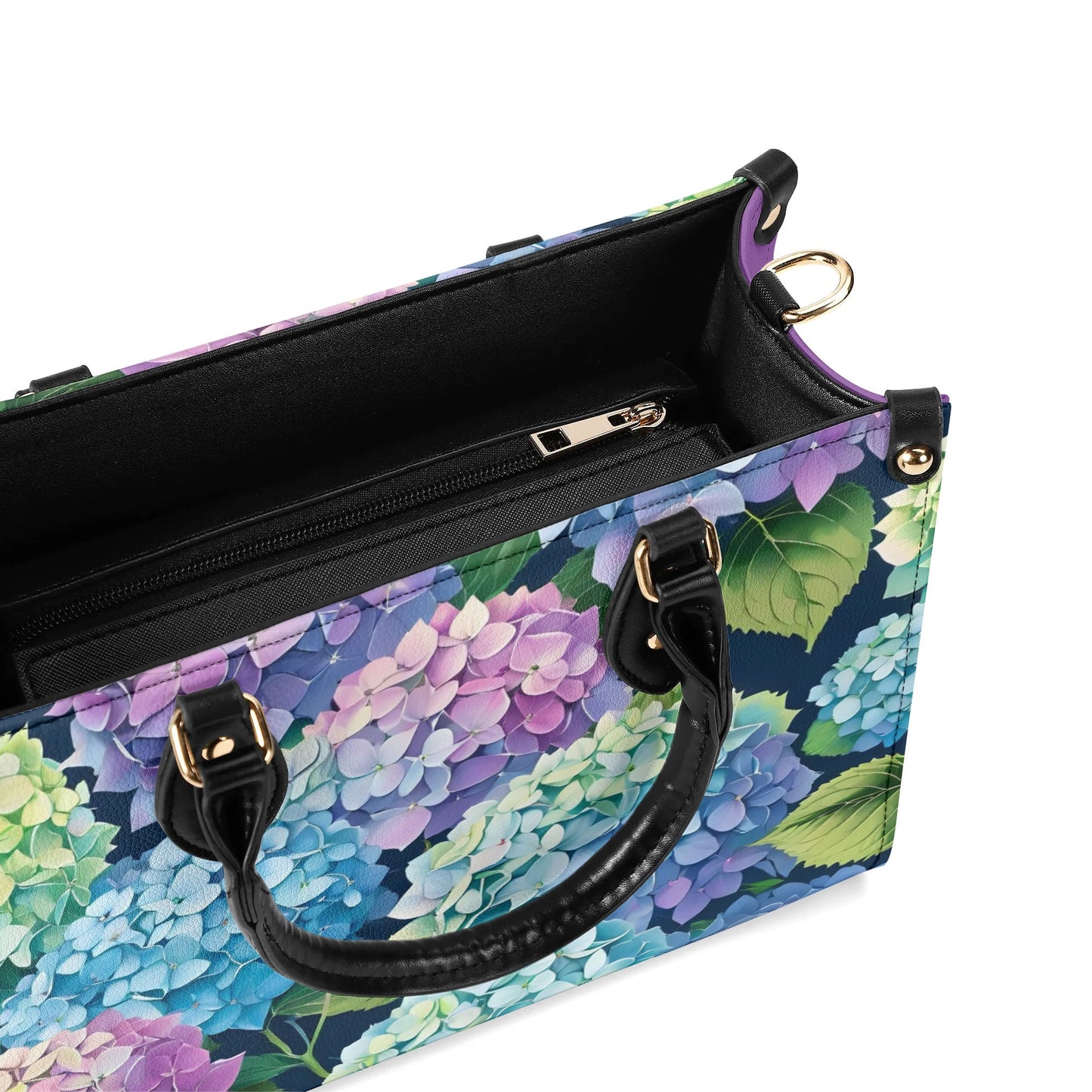 Hydrangea Women PU Leather Handbag, Hydrangea flower purse, Hydrangea bag