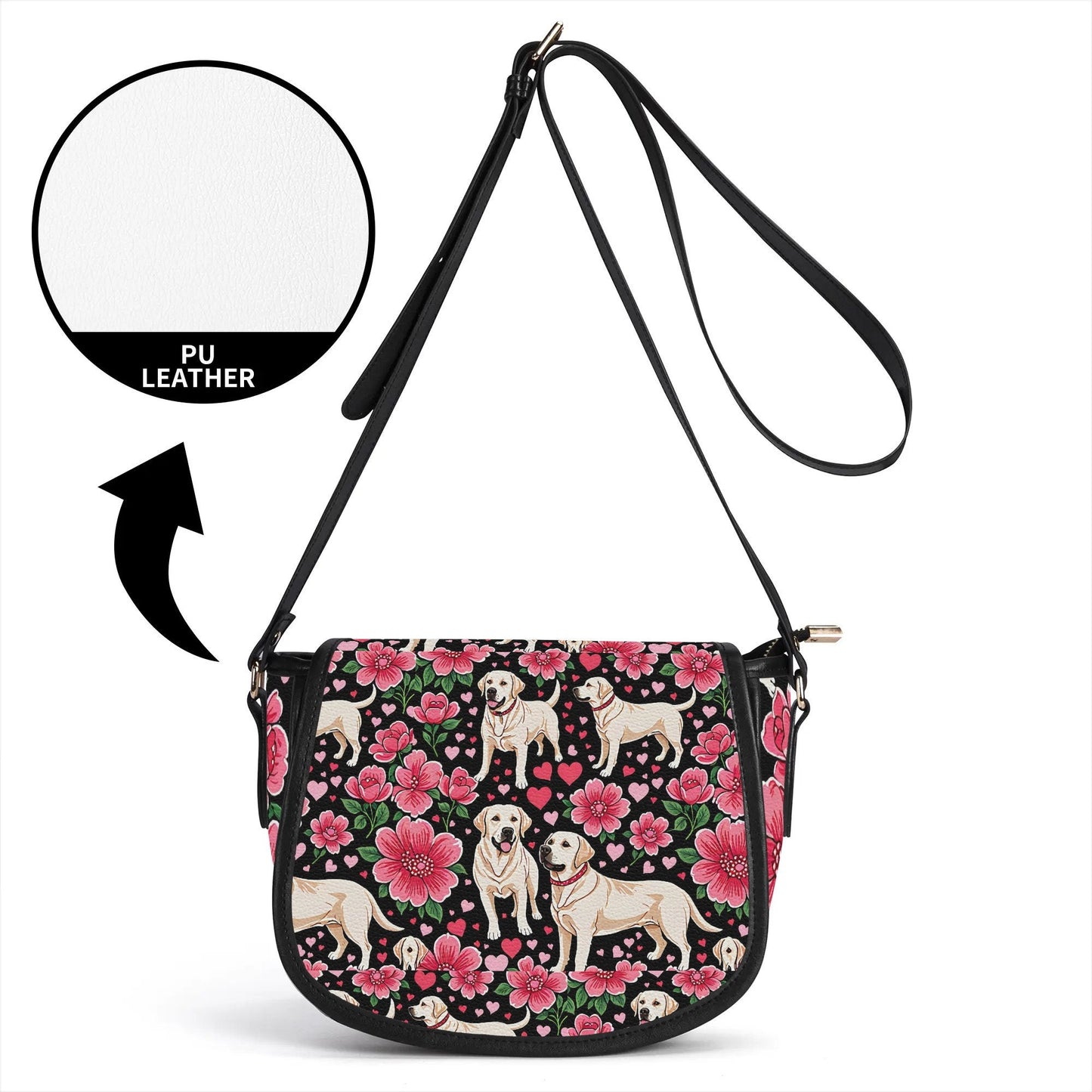 Labrador Retriever PU Leather Saddle Bag