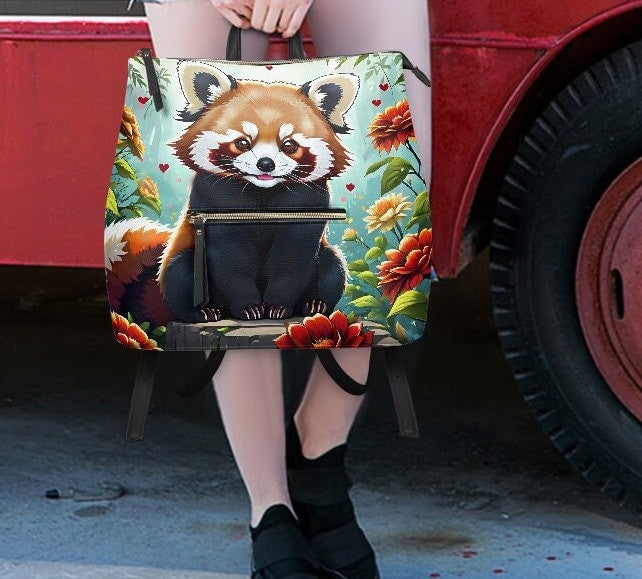 Red Panda Backpack Purse