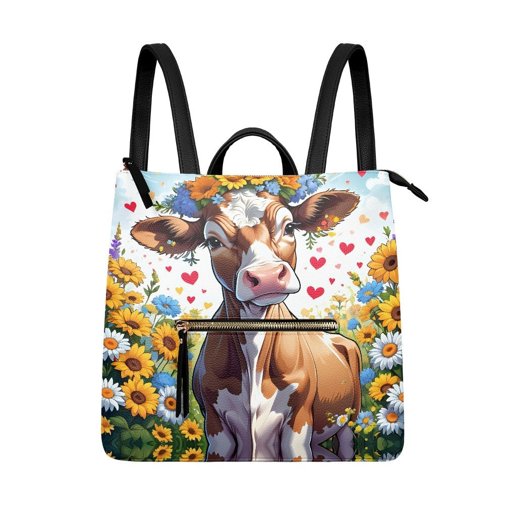 Cow backpack purse