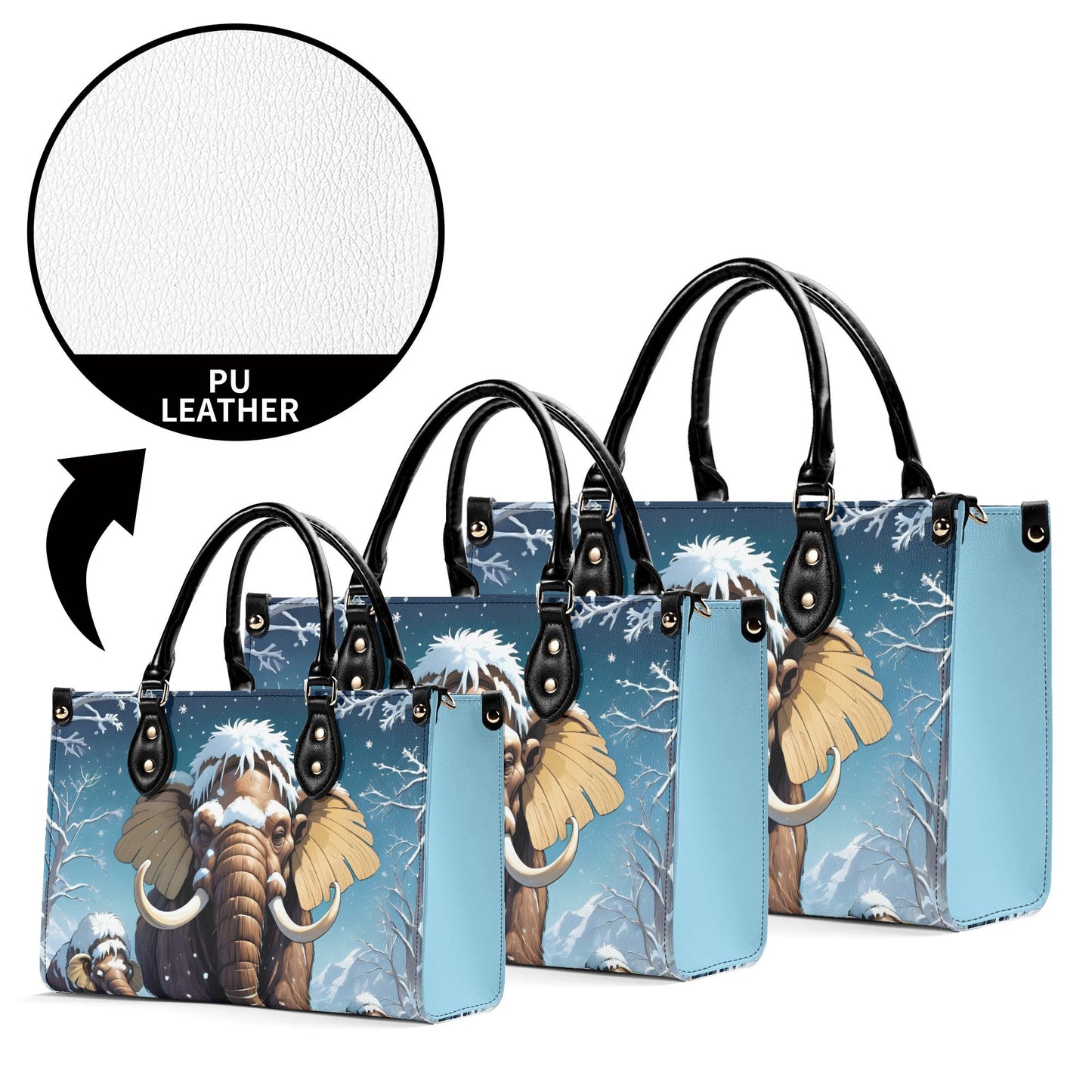 woolly mammoth Women PU Leather Handbag